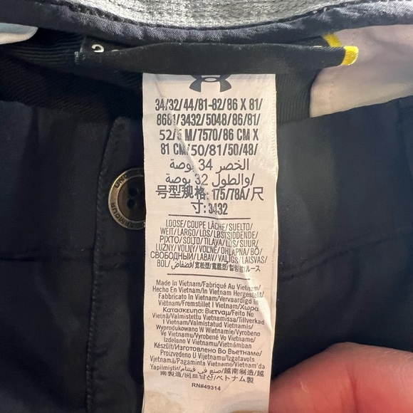 Under Armour Pants Mens 34x32 Black Golf Straight Leg Golfing Outdoors - Picture 12 of 12